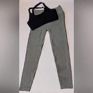 NEW Spiritual Gangster Textured Floral Leggings & NUX Crisscross Sports Bra M/L